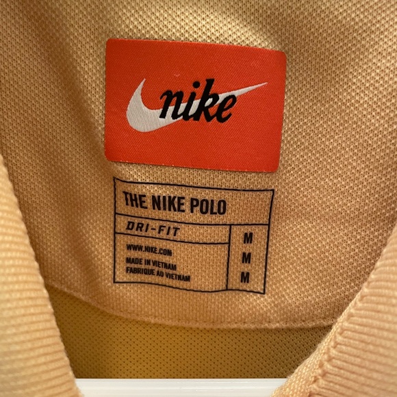 Nike Polo Dri-Fit Yellow Orange Golf Clubs CI9771-251 Men’s Tiger Woods - Picture 2 of 2